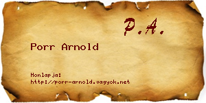 Porr Arnold névjegykártya